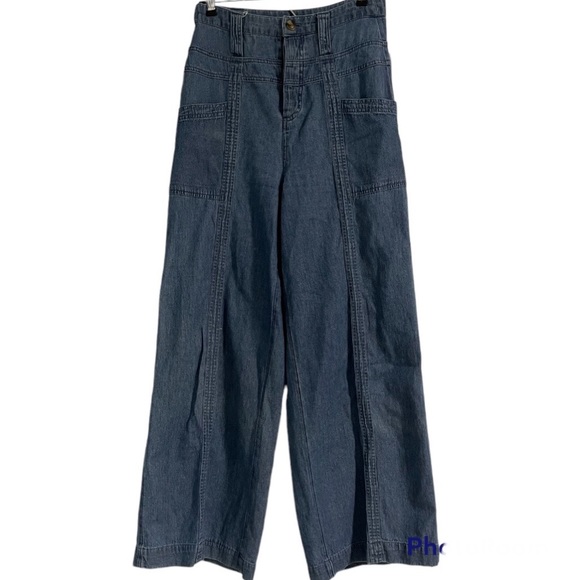 American Eagle High Waisted Crop Wide Leg Pants Size 4 - Picture 1 of 4